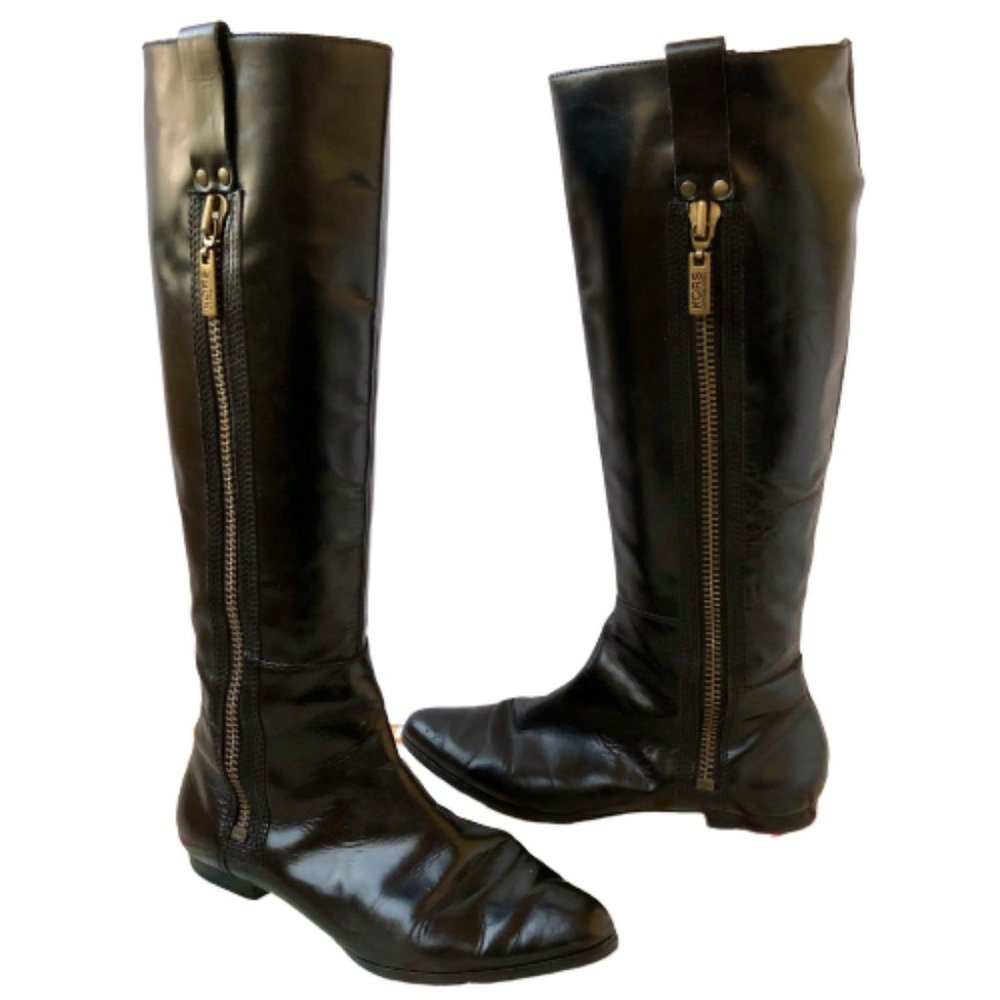 Michael Kors Knee High Flat Boot Outside Zipper - Picture 5 of 9